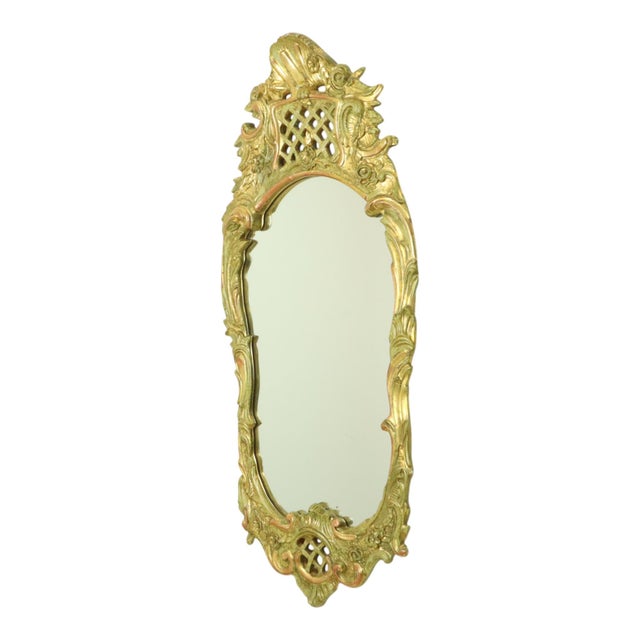 Large Swedish Rococo Style Gold Leaf-Gilded Mirror For Sale - Image 4 of 18