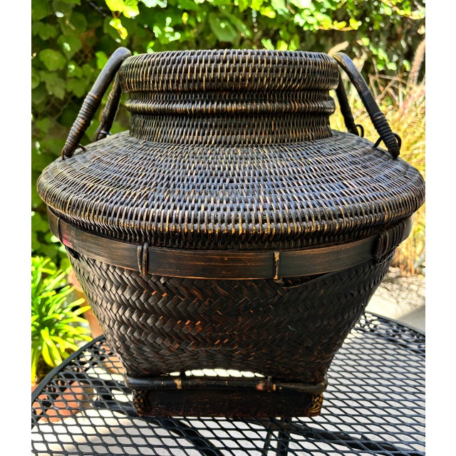 1900 - 1909 1900s Bontok or Ilfugao Tribal Lidded Basket For Sale - Image 5 of 8