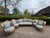 1940 Euro Artisan Louis XVI Gold Beech Damask Sofa Set-5 Pc For Sale - Image 12 of 18