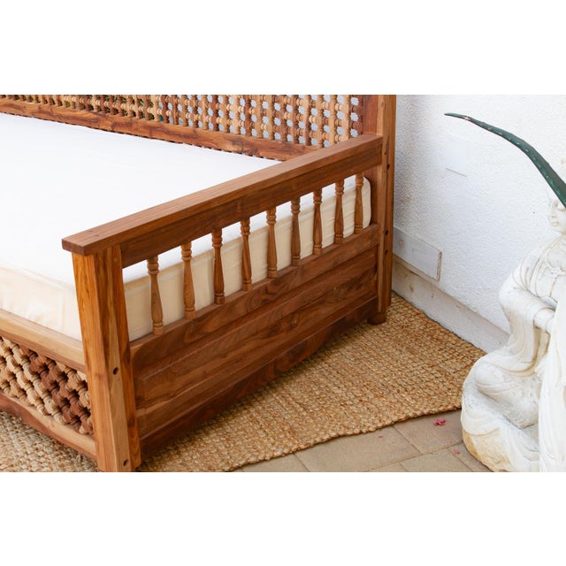 Brown Monumental 108" Long Lattice Mousharabi Daybed For Sale - Image 8 of 10