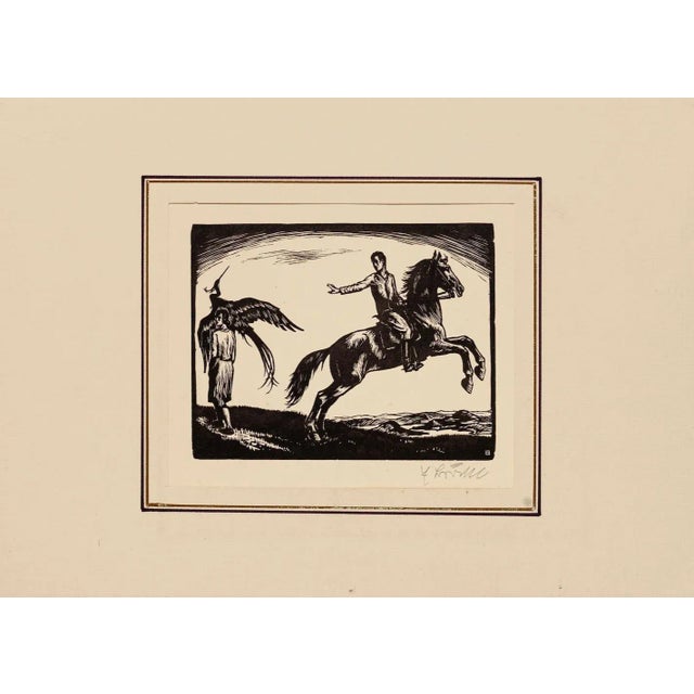 Unknown - Knight and Lady - Original Woodcut Print - Early 20th Century For Sale - Image 3 of 3
