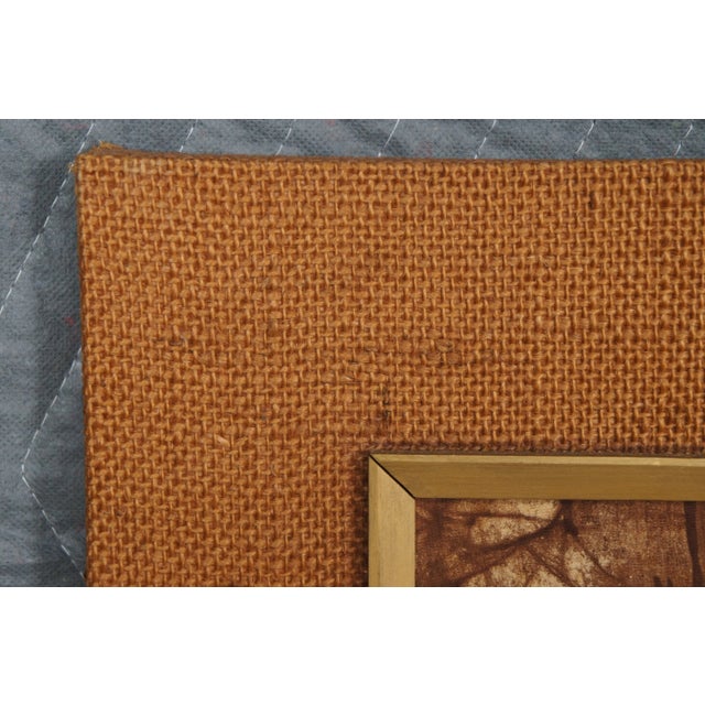 1963 Sitting Buddha Painting on Silk Burlap, Framed, Fukazen & Co For Sale - Image 6 of 13