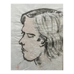 1970s Watercolor Portrait of a Man