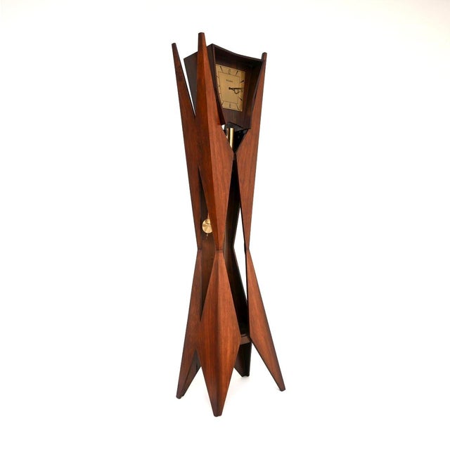 A magnificent and extremely rare vintage Danish grandfather clock by Knuba. This was made in Denmark and dates from around...