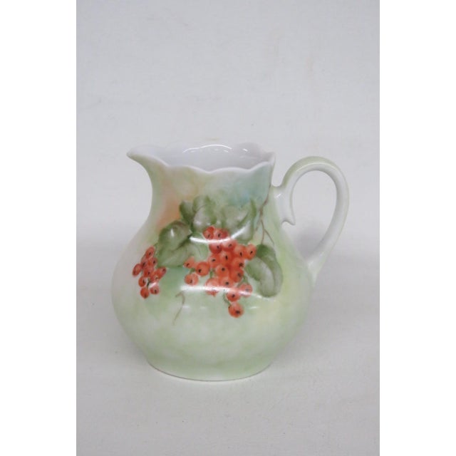 Traditional Vohenstrauss Johann Seltmann W Germany Floral Green Creamer Small Pitcher 4987b For Sale - Image 3 of 14