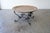 Copper 38" Hollywood Regency 1950s Moroccan Hand-Hammered Copper Tray Top Coffee Table With Wrought Iron Base For Sale - Image 8 of 18