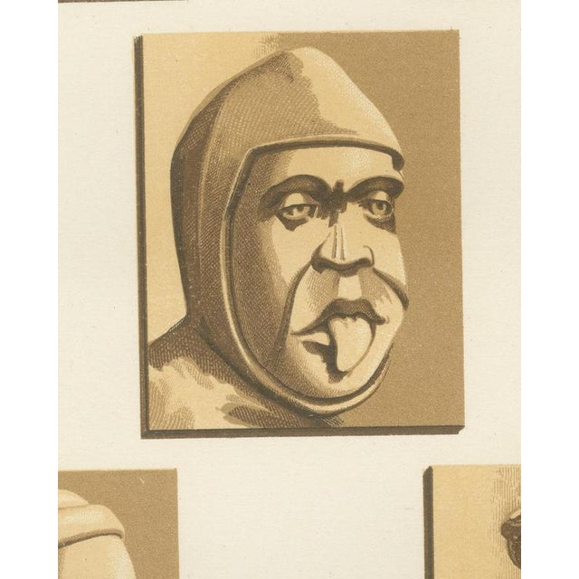 Ferdinand Séré, Carved Stall Heads at Vitteaux, Côte Dor, 1851, Chromolithograph For Sale - Image 6 of 9