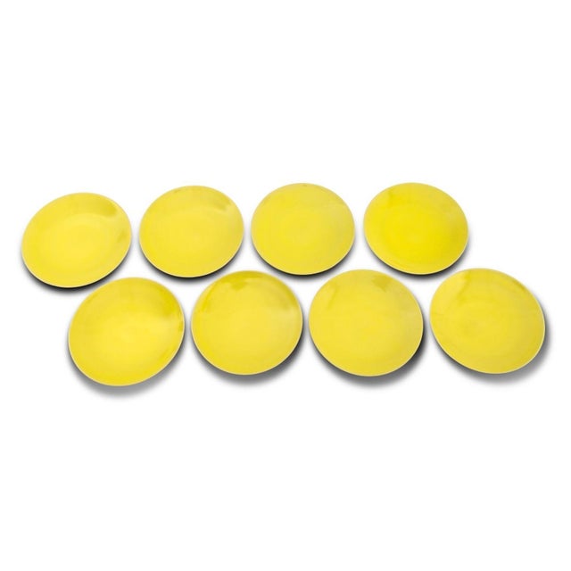 Late 20th Century Rupert Spira Yellow Glazed Stoneware Plates, 8 For Sale - Image 5 of 5