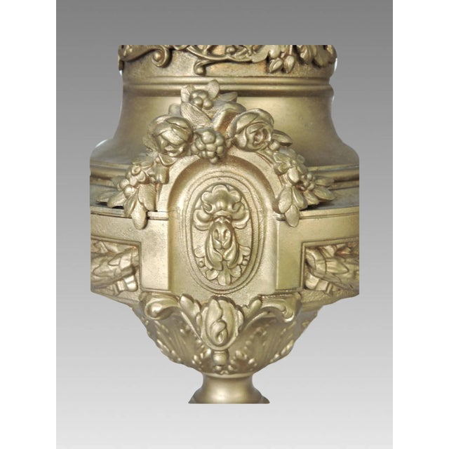 Italian Neoclassical Gold Spelter Ornamental Planters or Urns - A Pair - Italy For Sale In Tampa - Image 6 of 10