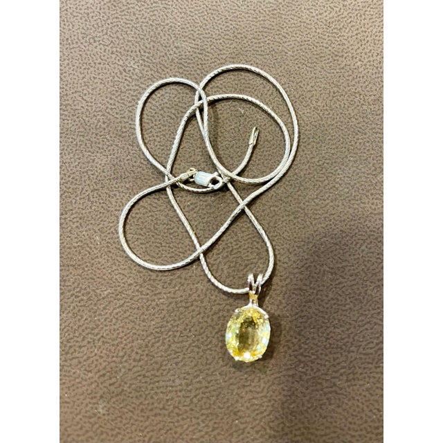 GIA Certified 5.56 Ct Natural Ceylon Yellow Sapphire Pendant Necklace white Gold For Sale - Image 14 of 18