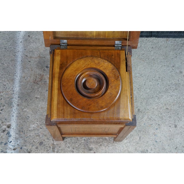 Antique 19th Century Victorian Oak Chamber Pot Commode Toilet Step Stool 16" For Sale - Image 10 of 18
