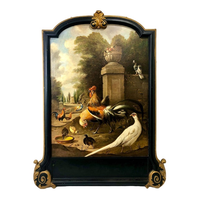 19th-Century Large-Scale Painting of Bird Pairs in a Classical Landscape, After Melchior D’Hondecoeter For Sale