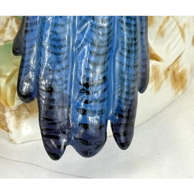 1940's Germany Hand Painted Large Porcelain Parrots- A Mirrored Pair For Sale - Image 14 of 18