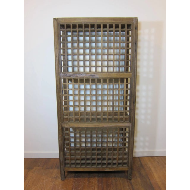 Rustic Elm Wood Bookcase For Sale - Image 4 of 9