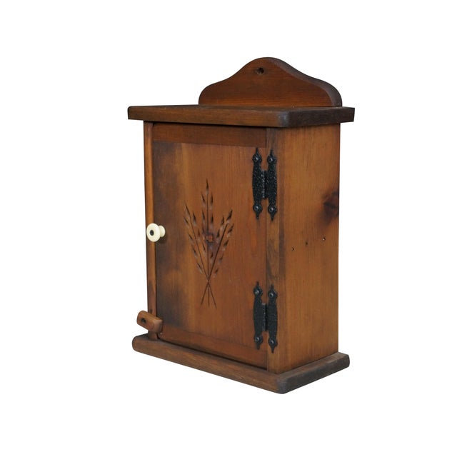 Vintage pine Habersham / Apothecary / Farmhouse bathroom medicine cabinet / spice rack / storage shelf featuring a sheath...