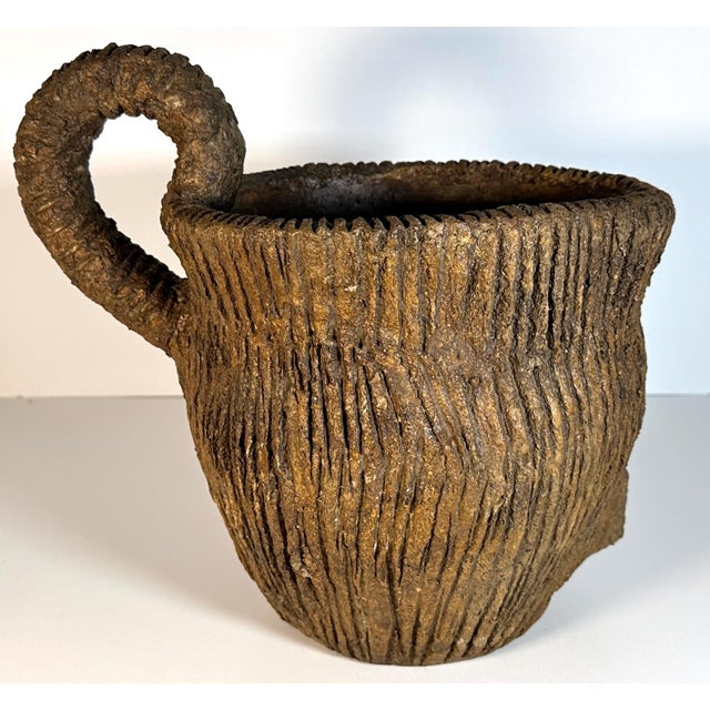 Folk Art Sewer Tile Tree Stump Jug: Handcrafted 20th Century Pottery For Sale - Image 4 of 10