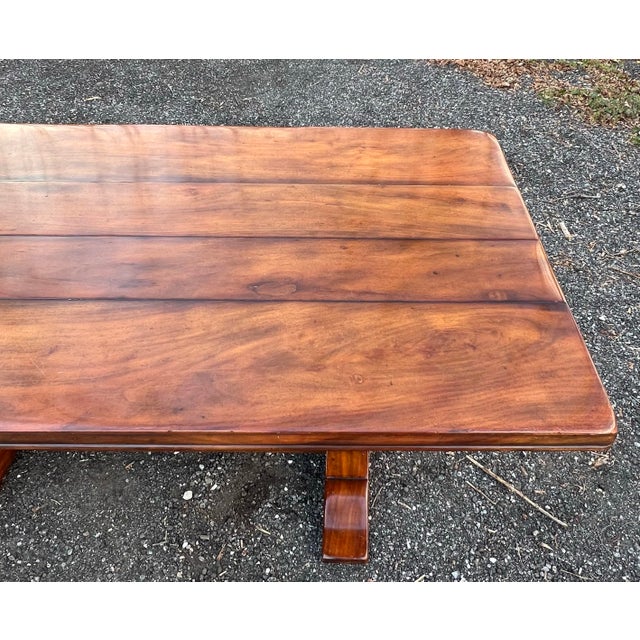 Abc Carpet & Home Rustic European Trestle Dining Table For Sale In New York - Image 6 of 11