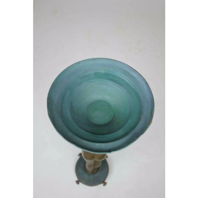 1930s 1930s Polychromed Metal Art Deco Lady Statue by Everlite N.Y. For Sale - Image 5 of 9