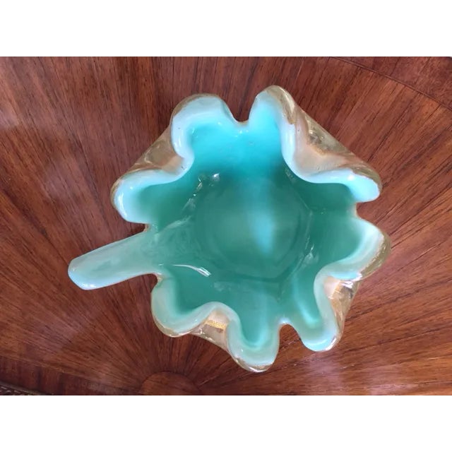 Murano Turquoise Blue Dish Bowl