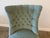 1940s 1940s Tufted Blue Slipper Chair For Sale - Image 5 of 6