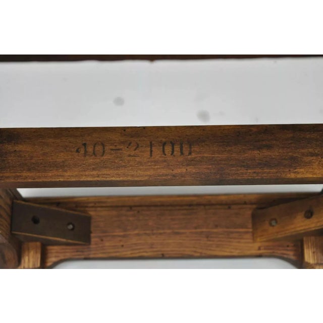 Brown Henredon Town & Country French Style Carved Oak Wood Slate Top Low Accent Table For Sale - Image 8 of 9