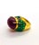 Bochic “Orient” Vintage Blue Sapphire, Ruby & Emerald Ring 18K Gold & Silver For Sale - Image 9 of 12