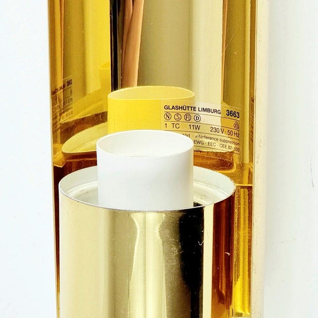 Gold Hollywood Regency Wall Lights in Brass and Opaline Glass from Limburg, 1970s, Set of 2 For Sale - Image 8 of 9