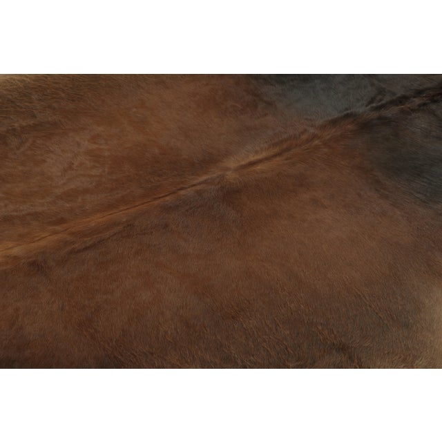 Animal Skin Rug & Kilim’s Contemporary Cowhide Rug in Ombre Brown & Black Tones For Sale - Image 7 of 9