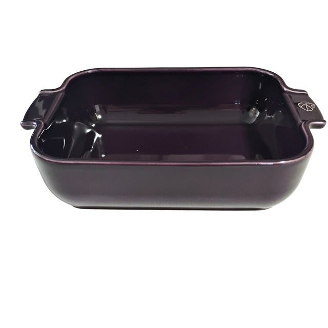 Vintage Peugeot France Ceramic Rectangular Baking Dish in Aubergine - 9.75" For Sale - Image 4 of 9