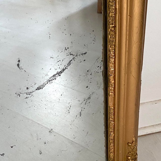 Wood Mercury Mirror in Wood and Gilded Stucco, 19th Century For Sale - Image 7 of 13