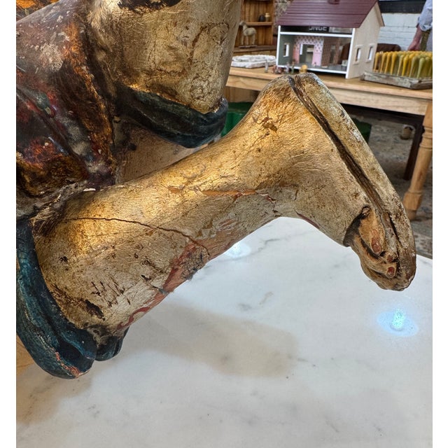 Antique Italian Carved Wood Angel, Original Paint, Circa 1880s For Sale - Image 16 of 17