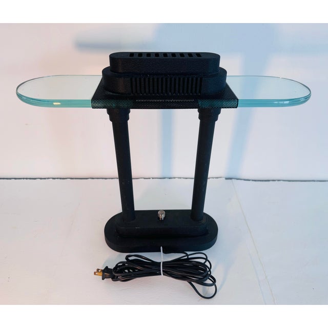 1980s Robert Sonneman Post Modern Halogen Black Table Lamp For Sale - Image 9 of 12