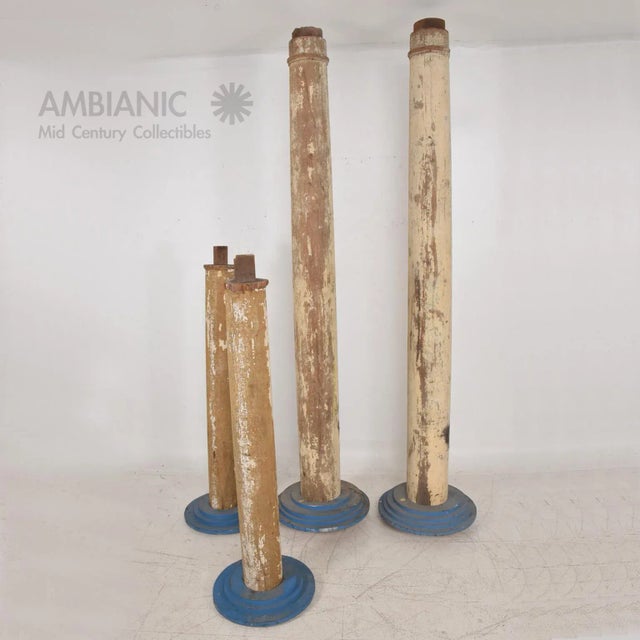 1930s Modern Salvage Architectural Wood Columns - Set of 4 For Sale - Image 10 of 10