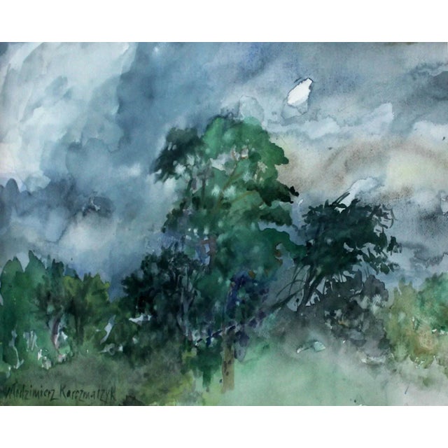 Włodzimierz Karczmarzyk, By Otwock: Chilly Day, 2012, Watercolor For Sale - Image 6 of 7