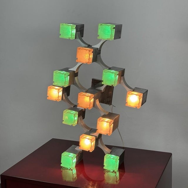Cubic 13-Light Suspension Lamp from Sciolari, 1970s For Sale - Image 4 of 18