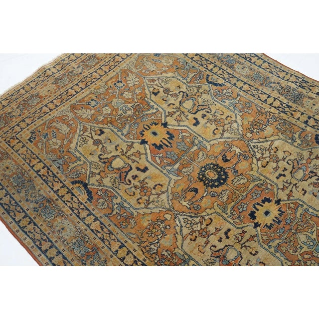 Late 18th Century Late 18th Century Antique Haji Jalili Tabriz Rug 4'3'' x 5'7'' For Sale - Image 5 of 9