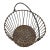 Vintage Rustic Metal Wire Egg Basket With Perforated Bottom For Sale
