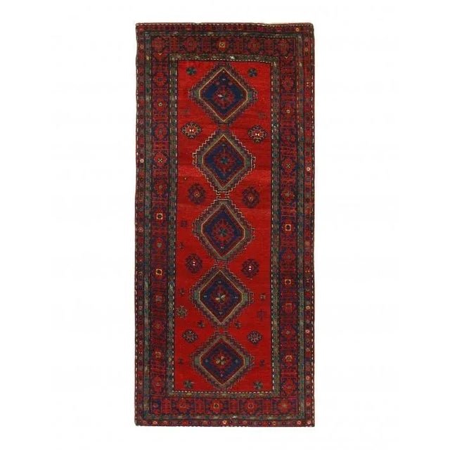 2020s Red Russian Antique Kazak Runner For Sale - Image 4 of 4