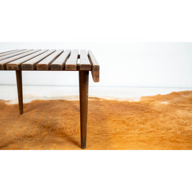 Vintage Mid Century Walnut Slat Bench or Table For Sale - Image 12 of 15