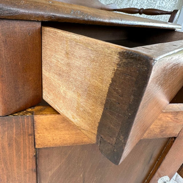 Antique Mid 19th Century Primitive/Rustic Style Handmade Maple Wood Washstand/Coffee Bar/Nightstand/Commode For Sale - Image 10 of 12