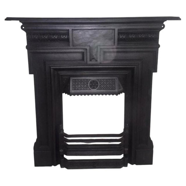 Edwardian Cast Iron Combination Fireplace Surround For Sale - Image 3 of 10