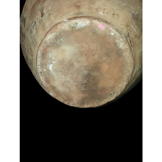 Antique Large Terracotta Olive Jar With Olive Green Glazed Rim - Rustic Stoneware Storage Vessel, 19th Century For Sale - Image 11 of 12
