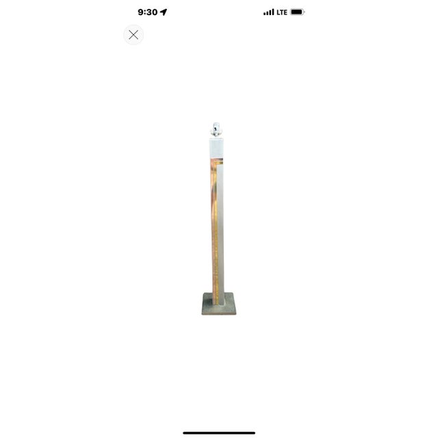 1980s Brushed Stainless Steel Floor Lamp by Pierre Cardin for Laurel For Sale - Image 5 of 11
