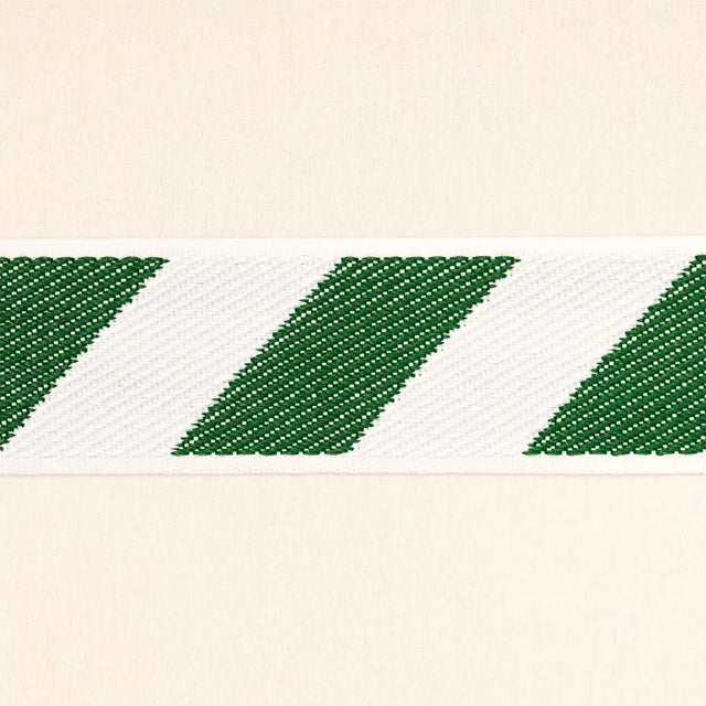 Schumacher Schumacher Airmail I Indoor/Outdoor Tape, Green & Ivory For Sale - Image 4 of 4