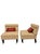 Pair of Petite Traditional Floral Upholstered Slipper Chairs With Brass Casters & Pillows For Sale - Image 4 of 8