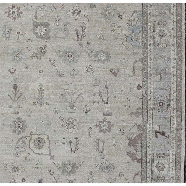 Shabby Chic Large Angora Oushak Rug by Keivan Woven Arts by Keivan Woven Arts For Sale - Image 3 of 5