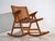 Antique folding rex rocking chair by niko kralj, in steam-bent beech and slatted plywood, with seat and backrest of flat...
