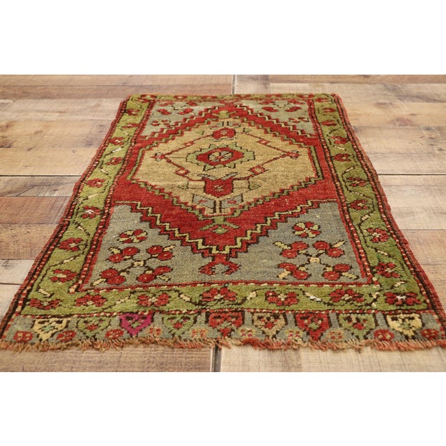 Textile Vintage Turkish Yastik Rug - 01'10 X 02'07 For Sale - Image 7 of 8