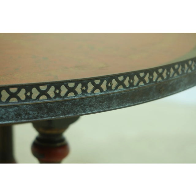 Traditional Maitland Smith Leather Wrapped Decorated Center Table For Sale - Image 3 of 10
