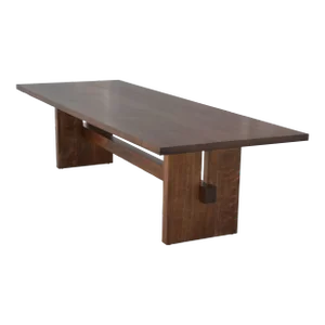 Black Walnut Trestle Table, Made by Petersen Antiques